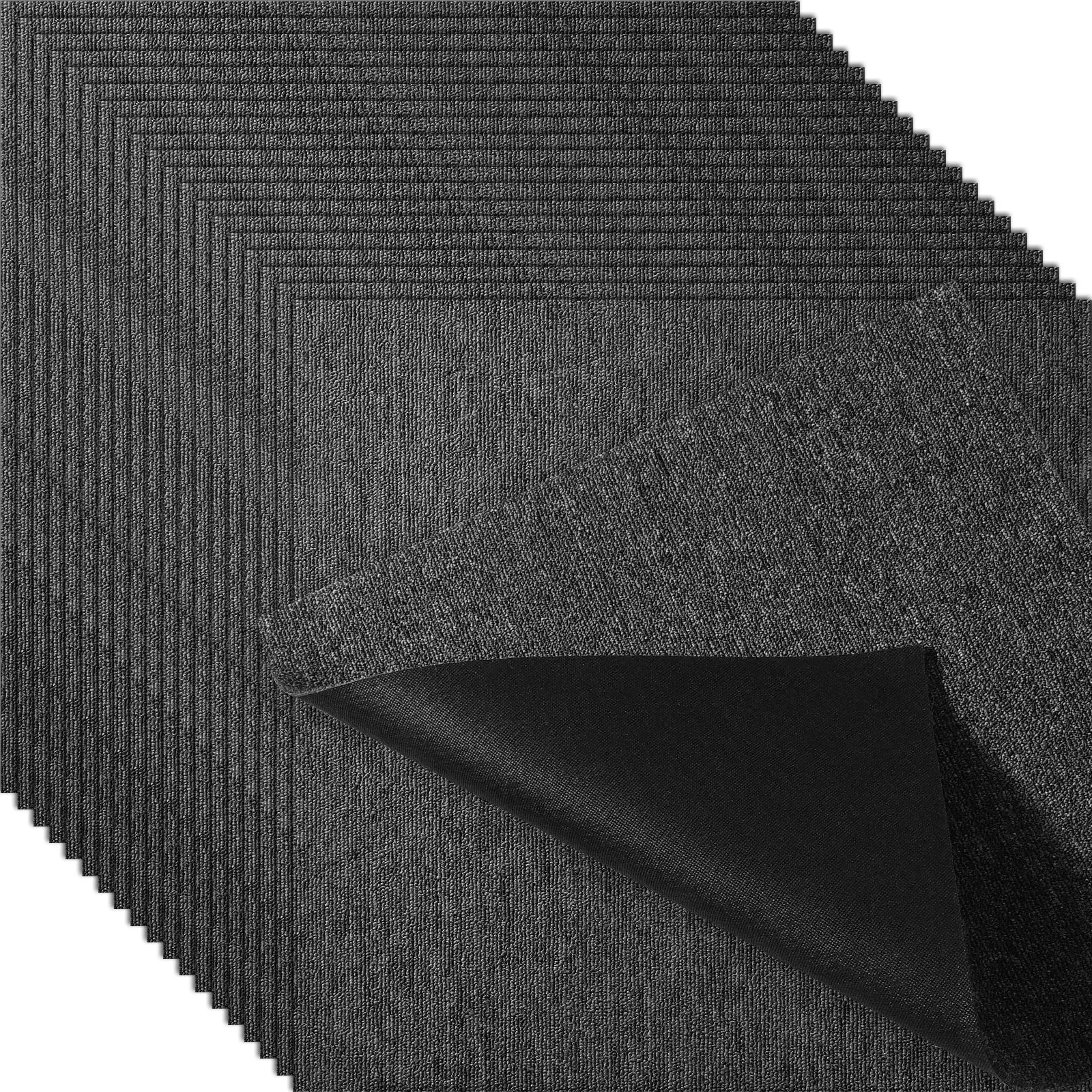 

Carpet Tiles Reusable, 20"x 20" Carpet Squares With Padding Attached, Soft Padded Carpet Tiles, Easy Install DIY For Bedroom