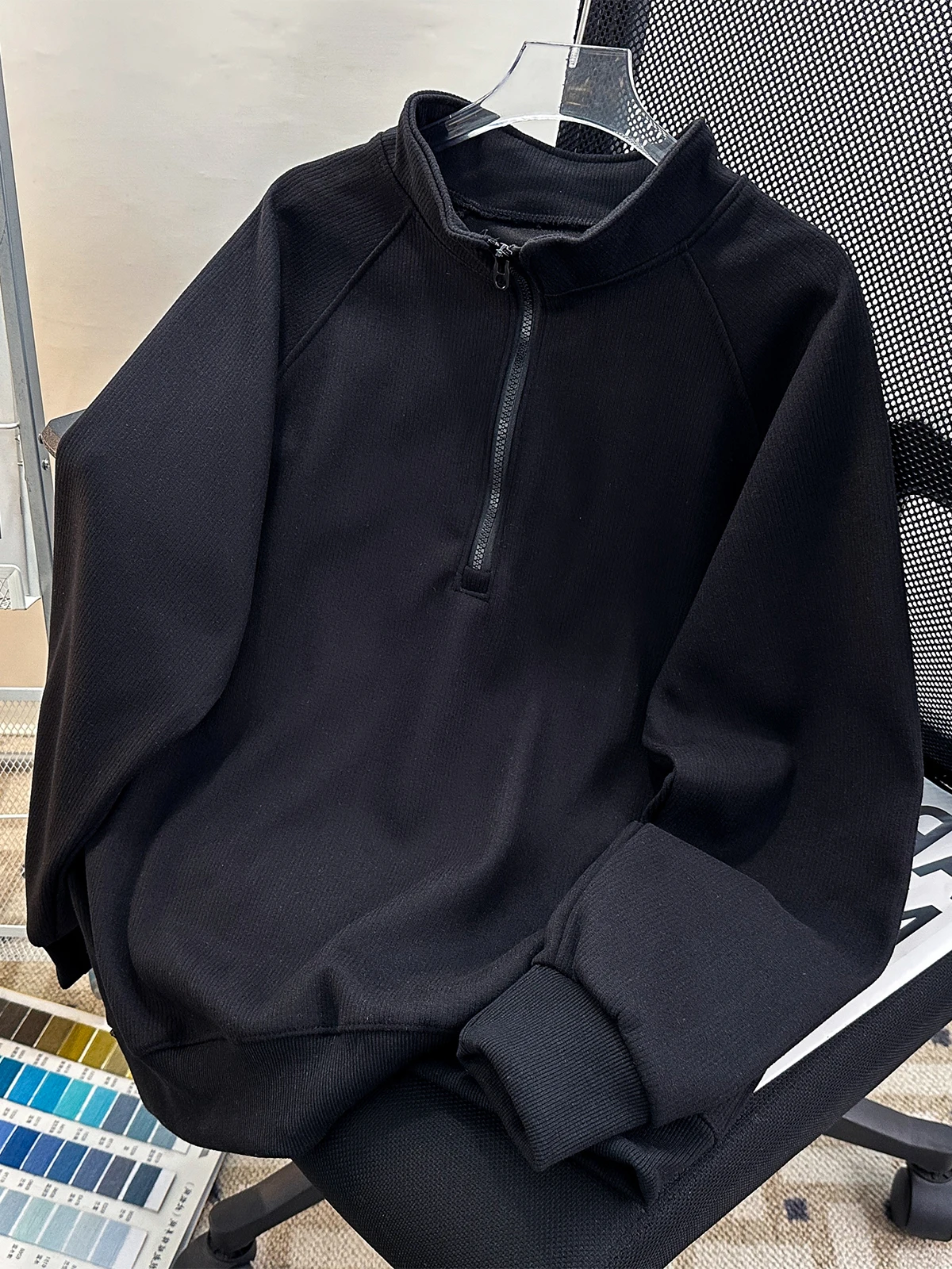 

Мужские худи без капюшона с индивидуальной печатью, всесезонные, антимикробные, приталенные, повседневные, молодежные, в корейском стиле Y2K, ветрозащитные, приятные к телу, в клетку, свободного кроя