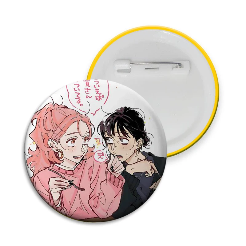Anime The Guy She Was Interested in Wasn't A Guy At All Creative Character Badge Enamel Pins Handmade Brooches Clothes Bag Decor
