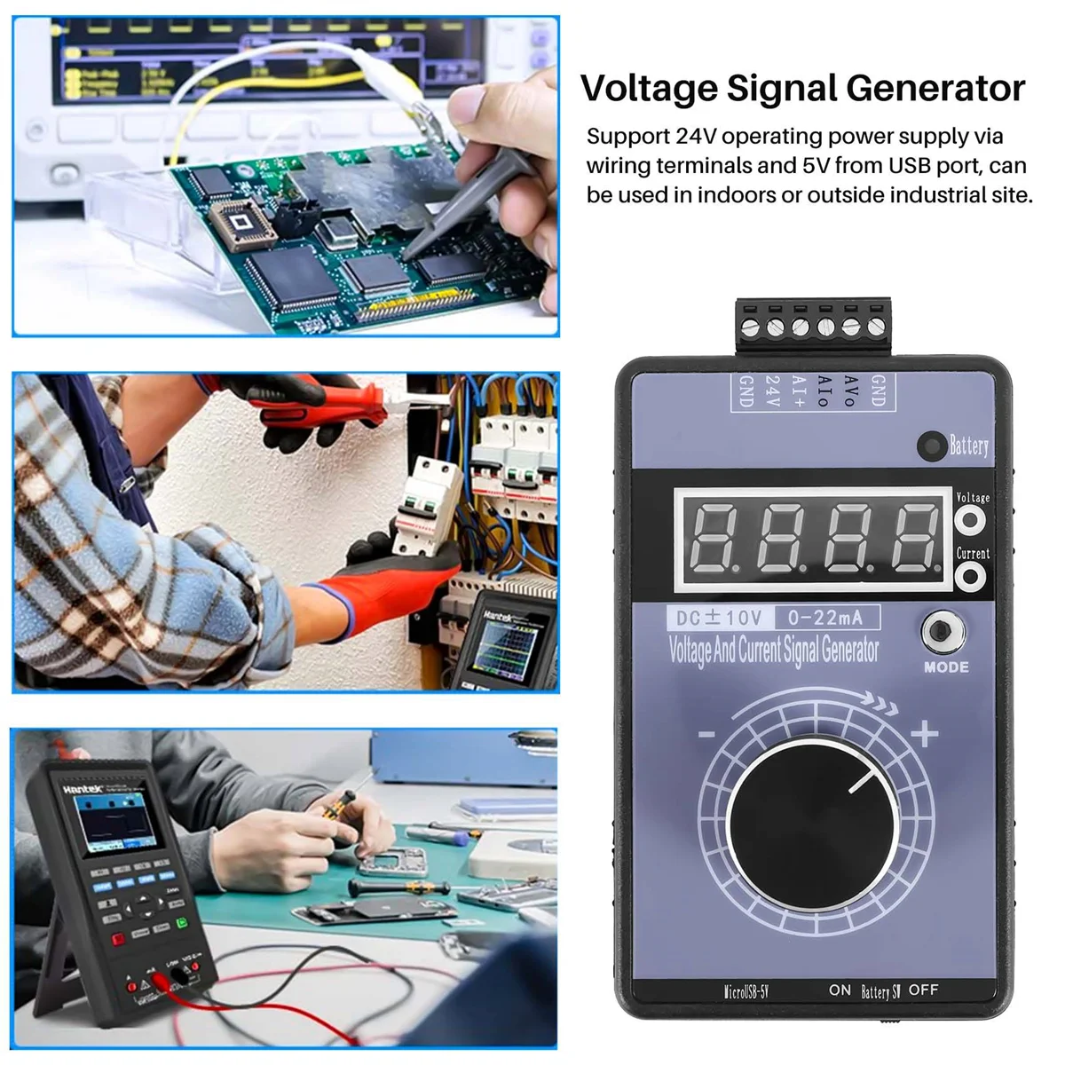 Precision 4-20MA Current Voltage Signal Generator, Analog Simulator for PLC and Panel Debugging, Frequency Converter