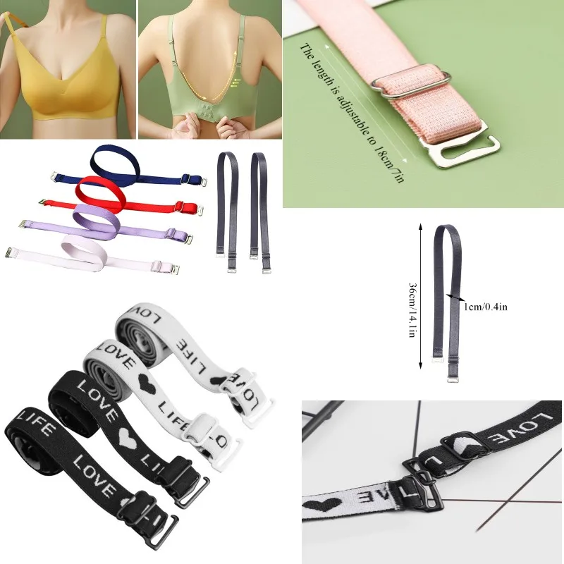 

1 Pair Non-slip Bra Straps Underwear Bra Shoulder Straps Stainless Steel Cloth Shoulder Straps Bra Accessories Summer Elastic