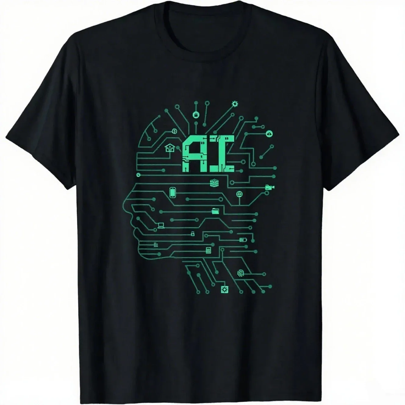 AI Artificial Intelligence Computer Science Technology Coder T-Shirt Cotton Unisex Summer Streetwear Tops Graphic T Shirts