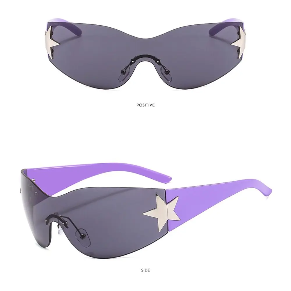 New Y2K Rimless Punk Sunglasses Goggle Women Men Luxury Brand Wrap