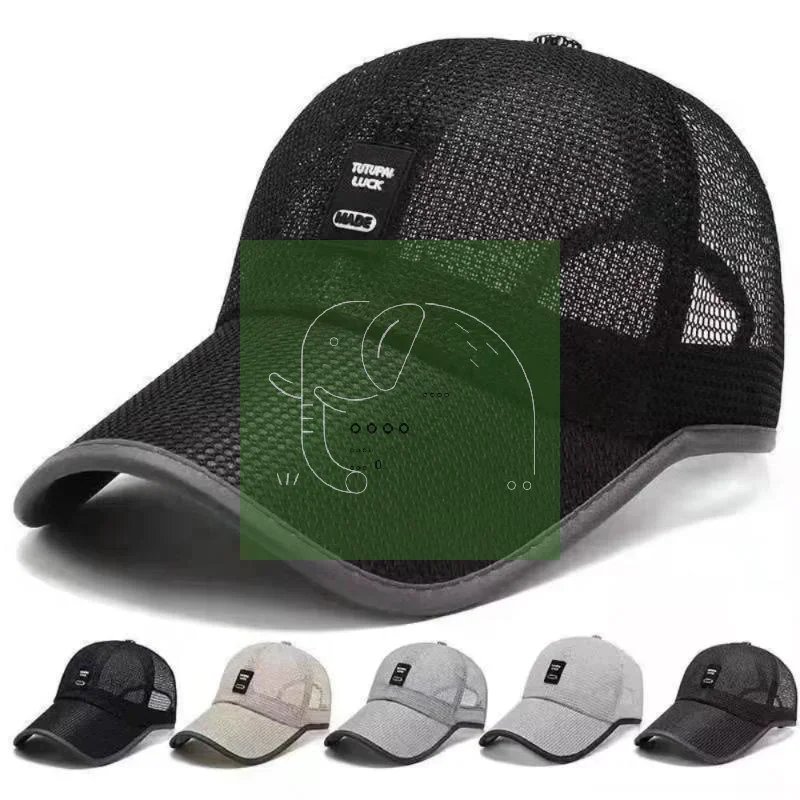 Men Mesh Baseball Cap Breathable Summer Caps Dad Hat Outdoor Fishing Hats Bone Gorras Snapback Trucker Cap Sports Hat Cool