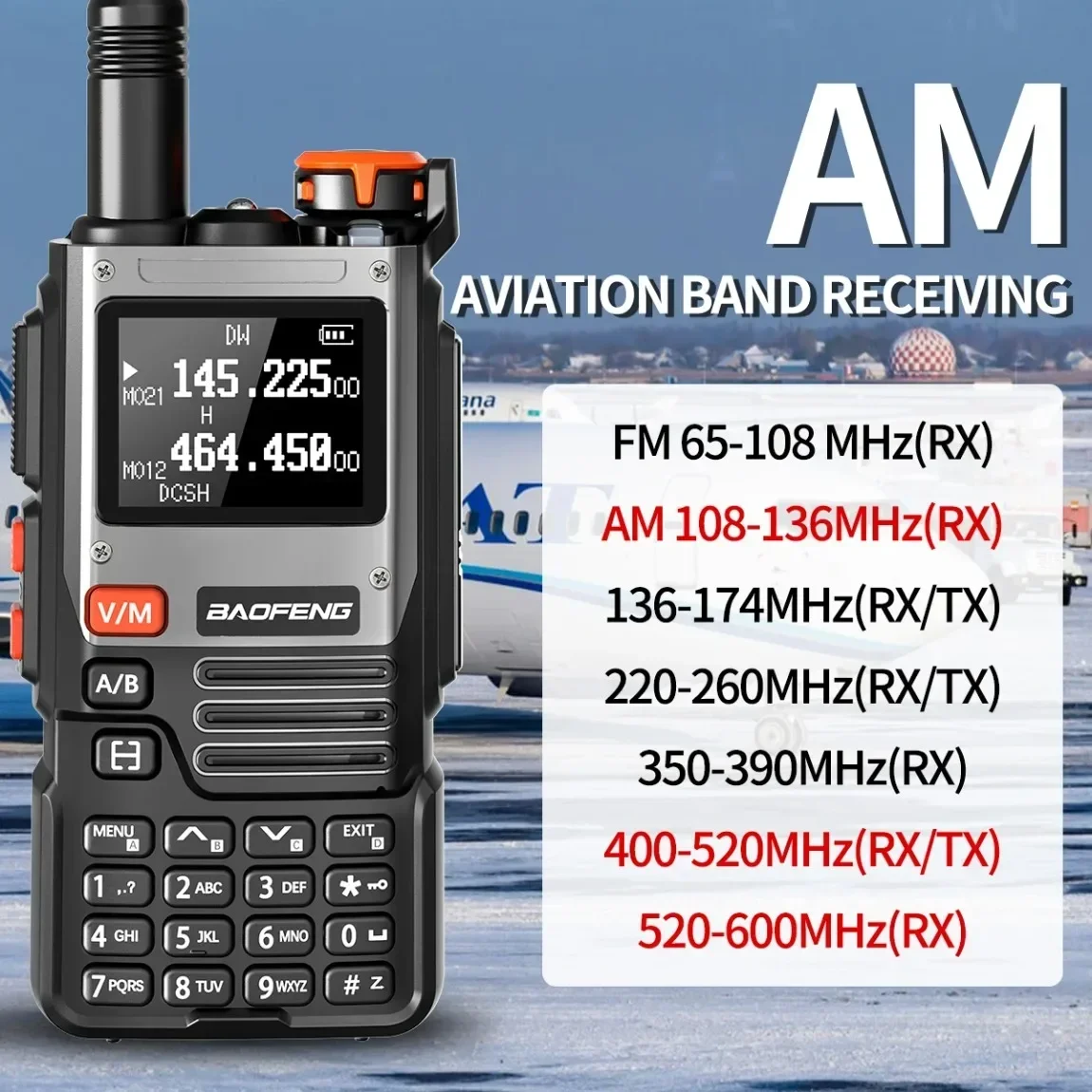 BAOFENG UV-K61 Walkie Talkie Multi Band Wireless Copy Frequency 999CH Type-C Charger UHF VHF NOAA UV-5R UV K6 K5(8) Ham Radio