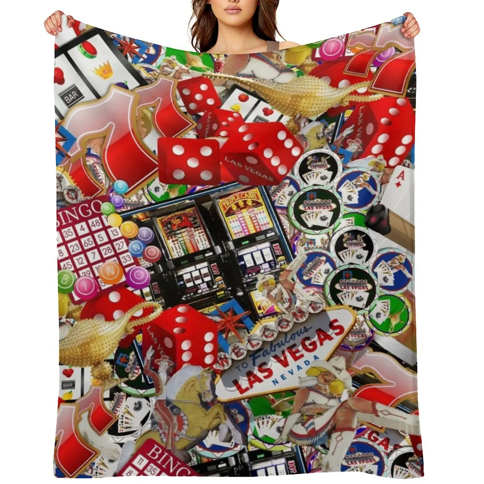 

Gamblers Delight - Las Vegas Icons Throw Blanket Custom christmas decoration valentine gift ideas Blankets