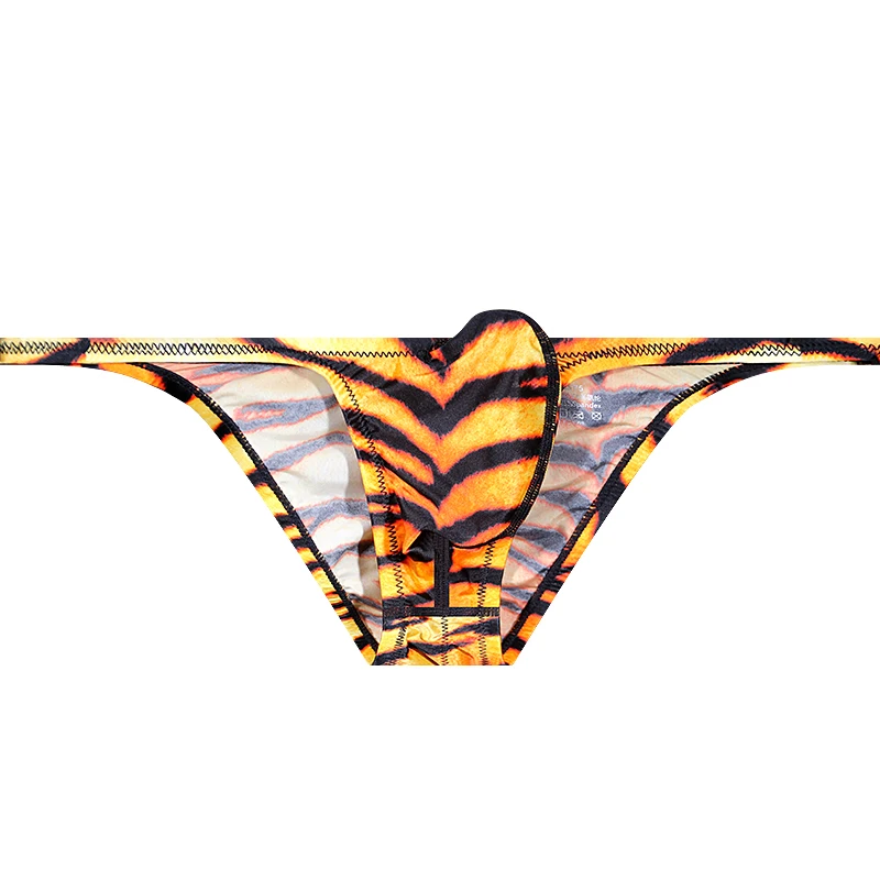 

Мужские трусы-брифы ультратонкие из ледяного шелка, облегающие, сексуальные, с леопардовым принтом