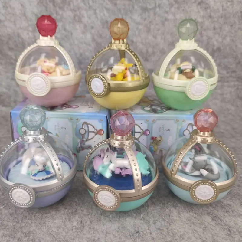 ポケモン-スリーピングバージョン-ミニフィギュア-シリーズ2-6個セット-クリスタルトレジャー-ポケボールケース-ガシャポン-おもちゃ-アニメファンと子供向け