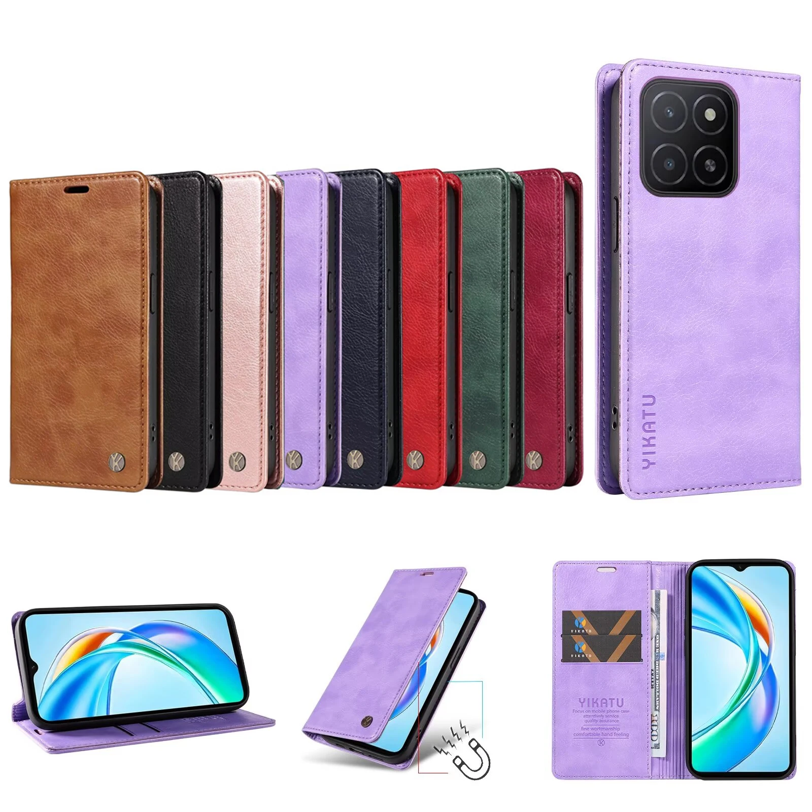 

Wallet Flip Leather Case For Huawei Honor X8 5G X7C 4G X7B X7A X7 X6s X6B X6A X6 X5B Plus Magic 5 6 Pro 200 Lite 90 Smart 70 50