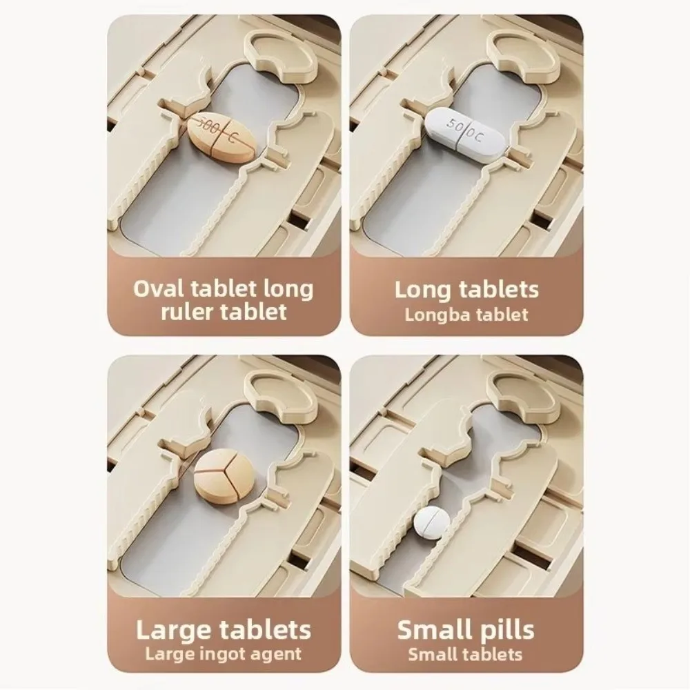 Picture 3: 2/3/4-in-1 Pill Cutter Box Portable Multi-functional Medicine Cutter Precise Cutting Dust-proof Drug Tablet Organizer Daily Use