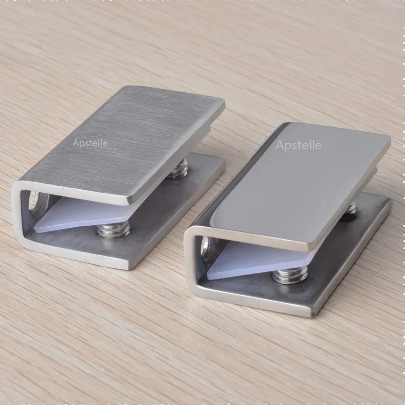 1PCS 304 Stainless Steel Clamps Clips Support Brackets 8-12 Mm Glass Clamp Hardware  Glass Holder  Cabinet Clips