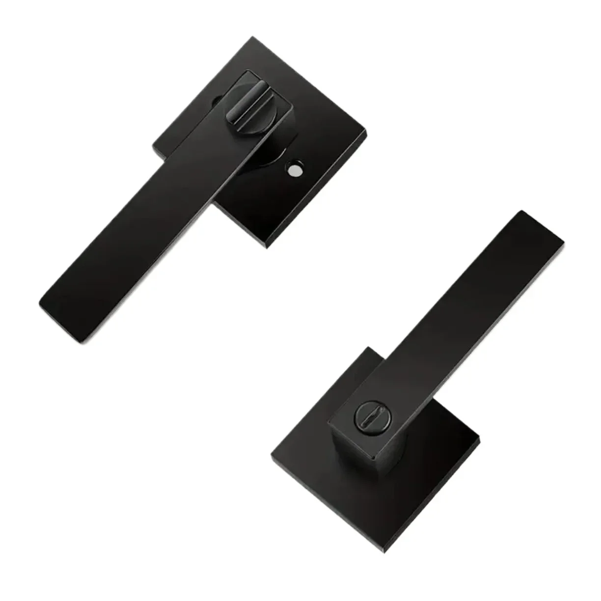 Матовые черные дверные ручки, внутренние дверные ручки без ключа, замки для дверных рычагов конфиденциальности для спальни, ванной комнаты