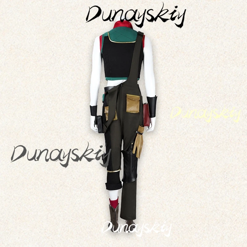 Arcane 2 Powder Cosplay Jinx Cosplay Costume Wig Bun Hair Wig Fancy Dress Up Party Outfits Halloween Role Play Customized Item