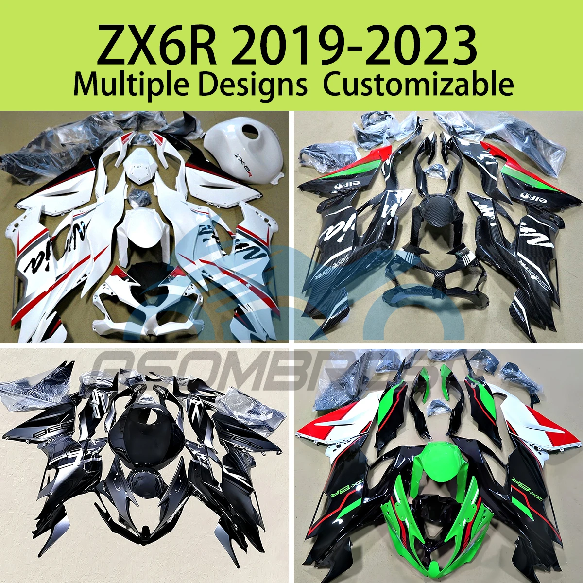 

Инъекционные Обтекатели ZX6R 2019 2020 2021 2022 2023 полный обтекатель КУЗОВ комплект из АБС-пластика для KAWASAKI ZX 6R 19 20 21 22 23