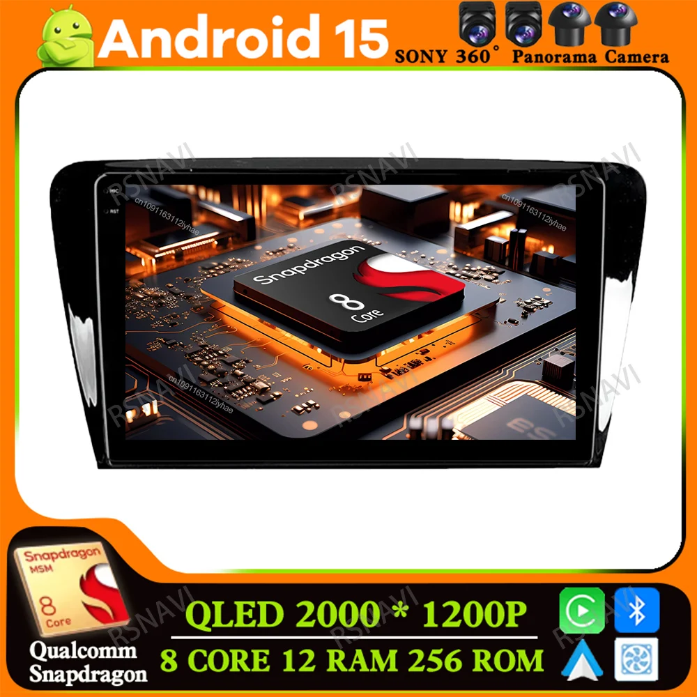 راديو سيارة أندرويد 15 لسكودا اوكتافيا 3 A7 2013 - 2018 تسلا موديل Y القراص ألفا روميو 159 داش كاميرا سيارة Carplay 9/10 بوصة BT #1