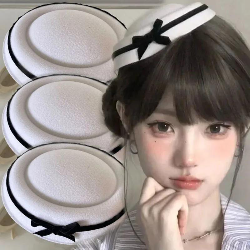 

Retro Bow Velvet Top Hat Hair Clips Creative Hepburn Elegant Headwear for Girls Women Hepburn Elegant Hairpins Hair Accessories
