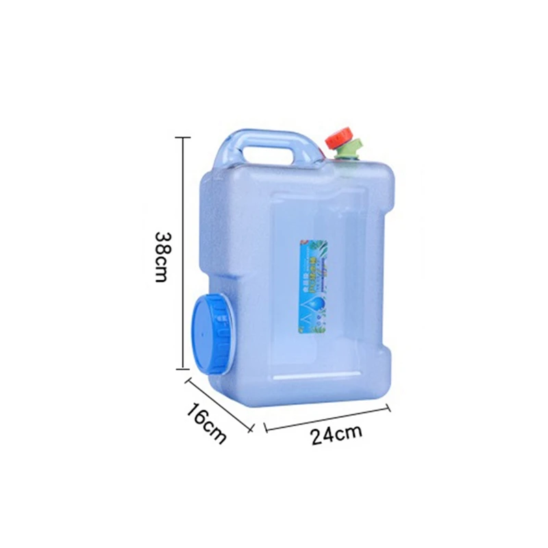 Water Canister with Tap and Handles 12L Camping Portable Bucket Car Water Container with Lid for Outdoor Travel