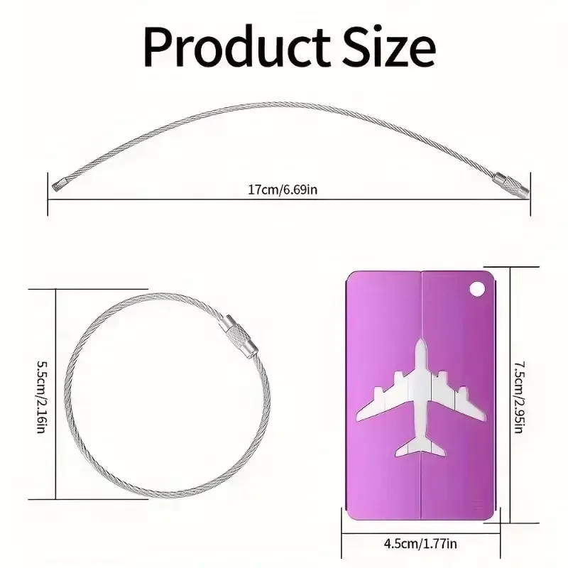 بطاقة أمتعة معدنية متينة مع حامل بطاقة عمل ، ملصق تعريف ، إكسسوارات سفر ، موضة #3