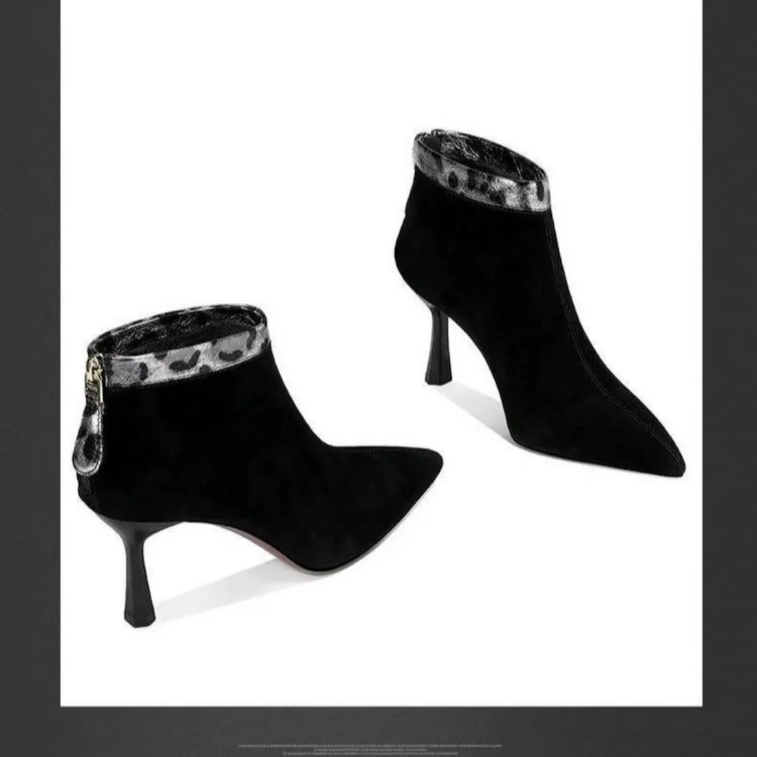 

Женские ботильоны на высоком каблуке с острым носком, модная элегантная обувь для танцевальной вечеринки, осенне-зимние эластичные тонкие короткие ботинки в горошек