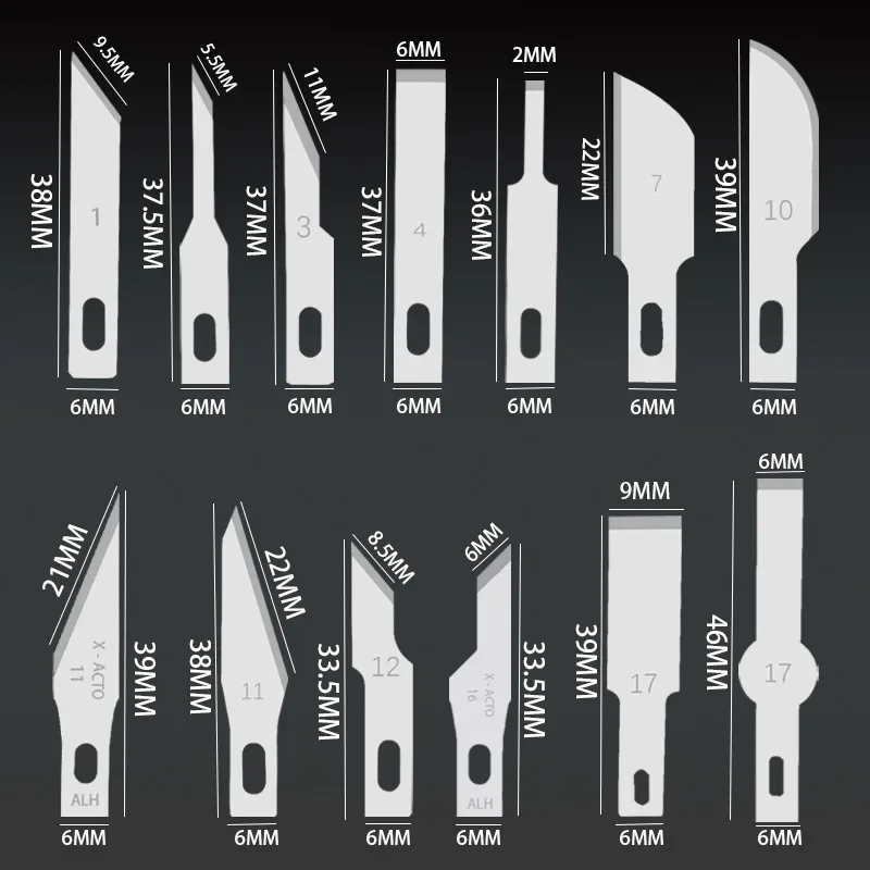 10PCS Metal Scalpel Knife Blades Cutter Scalpel Knife Parts Non-Slip Engraving Hand Tools for Mobile Phone PCB Repair Hand Tools
