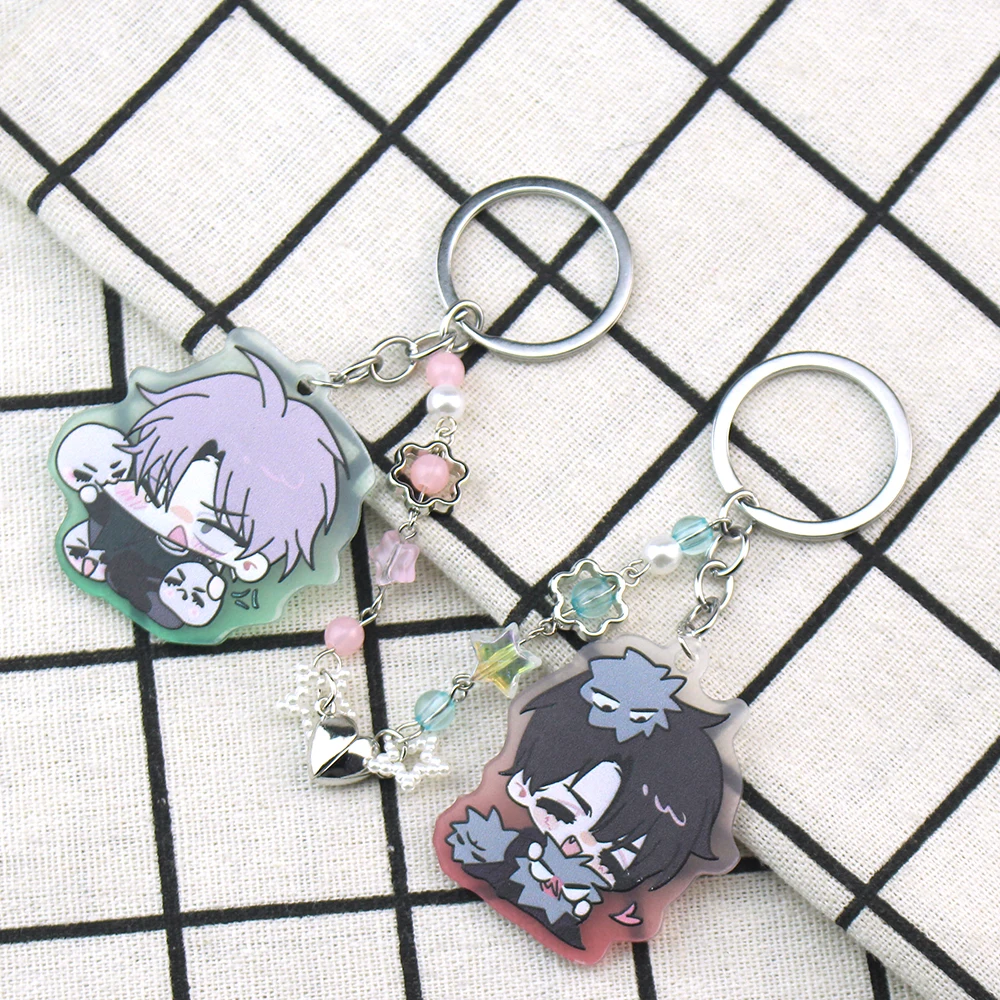 الغريبة المرحلة إيفان آند تيل سلسلة مفاتيح من الكرتون سلسلة أكريليك للمرأة الرجال موضة أنيمي الشكل الاكريليك كيرينغ قلادة هدية