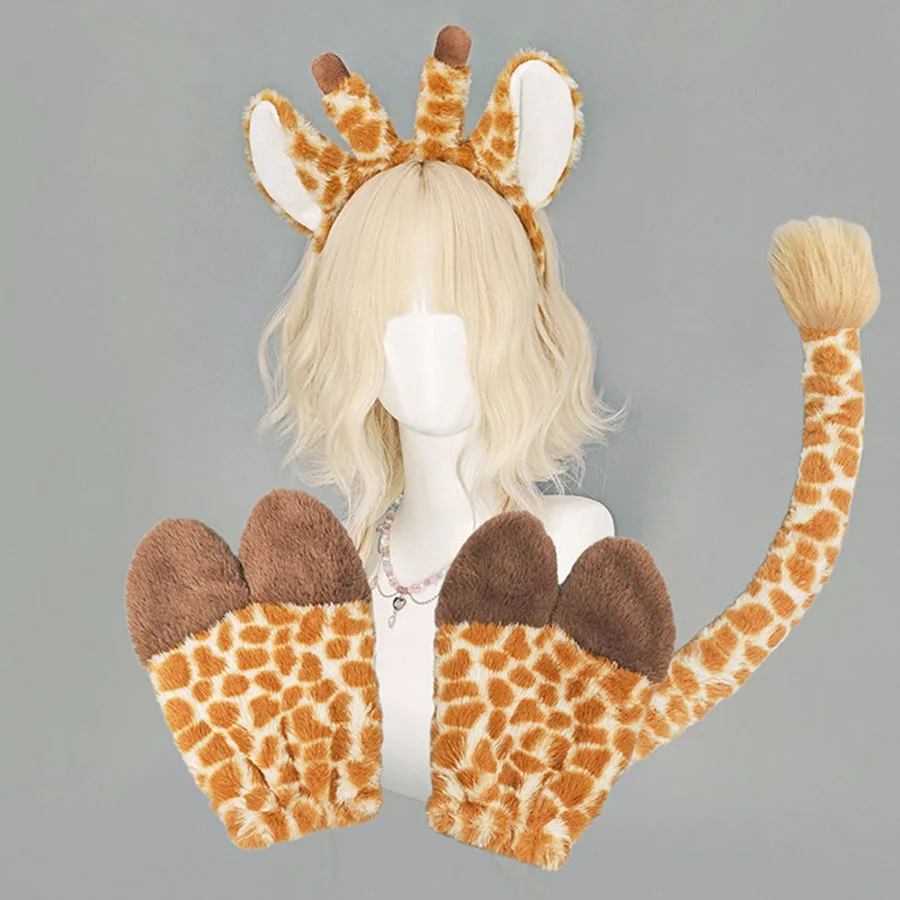 Halloween Deer Costume Set Hooves Tail Headband Animal Accessory for Woman Man Cosplay Reindeer Dress up Party - view 6