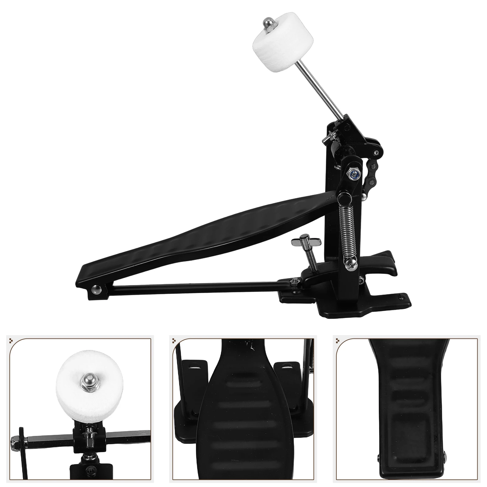 

Aluminum Alloy Drum Pedal Hammer Black Lightweight Durable Easy Installation Compatible Drum Kits Bass Foot Clip Double Kick