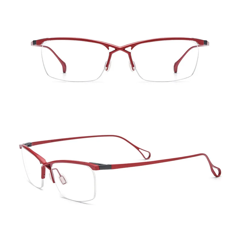 

Belight Optical Japan Ken Okuyama Design Titanium Half Rimless Frame Men Prescription Semi Eyeglasses Retro Eyewear 185757