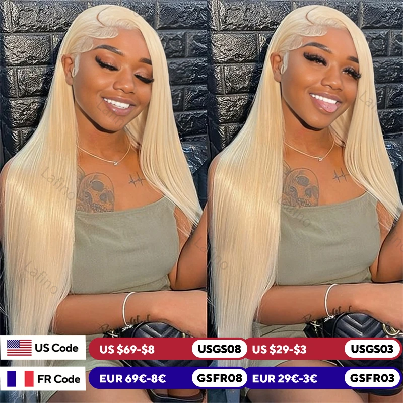 13x4 13x6 HD Lace Front Human Hair Wigs 613 Honey Blonde Bone Straight 100% Brazilian 30 40 Inch Lace Frontal Wig For Women