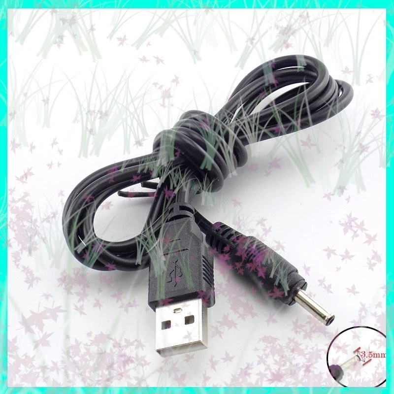 3.5mm Mirco USB Charger Cable Dc Power Supply Adapter Charger Flashlight Head Lamp Torch Light 18650 Rechargeable Battery E3