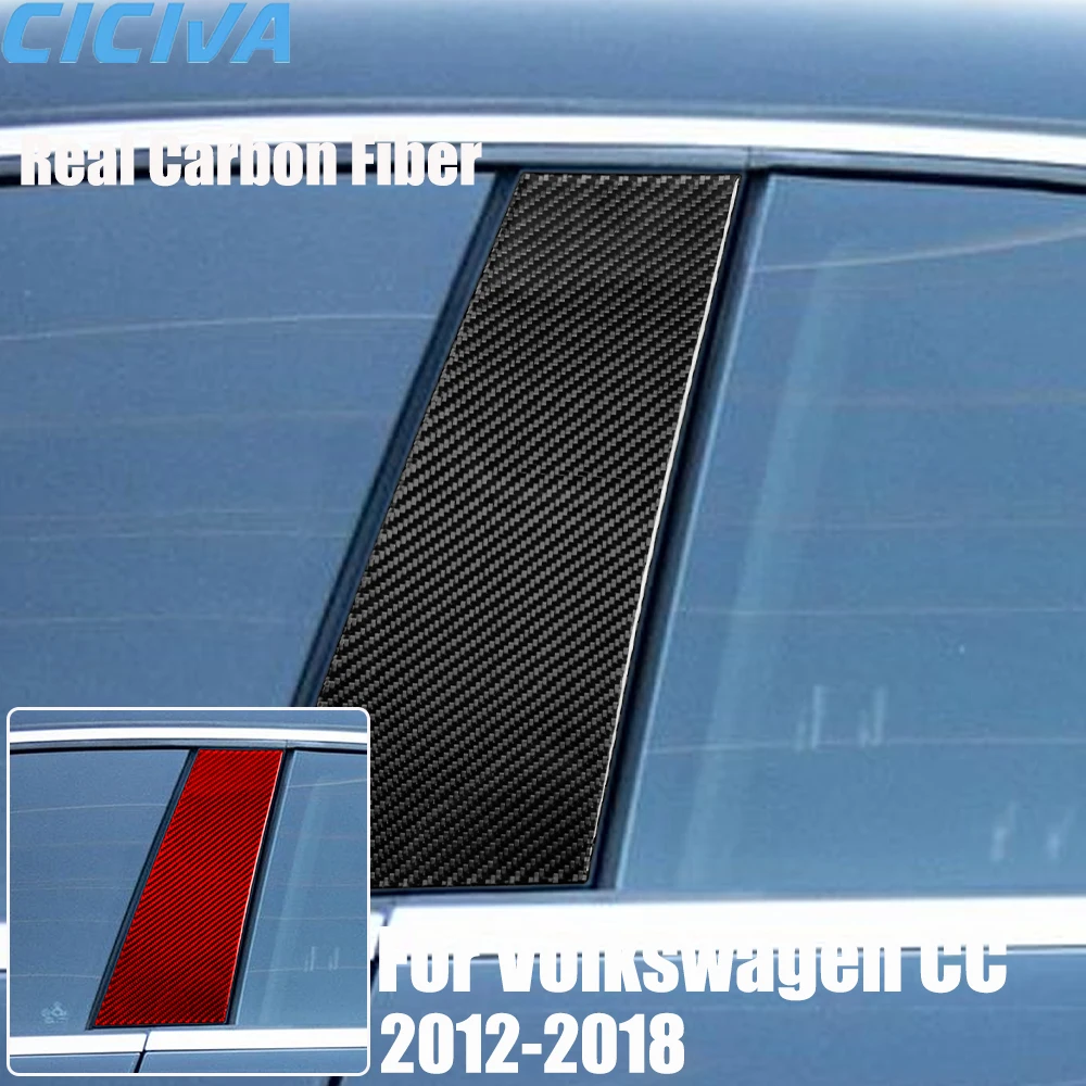 

Real Carbon Fiber Car Accessories B-pillar Panel Trim Cover Soft Sticker For Volkswagen CC 2012 2013 2014 2015 2016 2017 2018