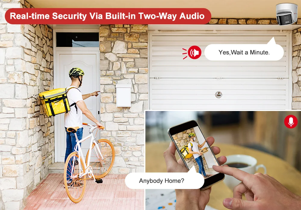 Anpviz 8MP Dual Lens POE Camera 2PCS Ultra Wide Angel 180° Panoramic Camera Real Time 2-Way Audio Human Vehicle Detection IP67
