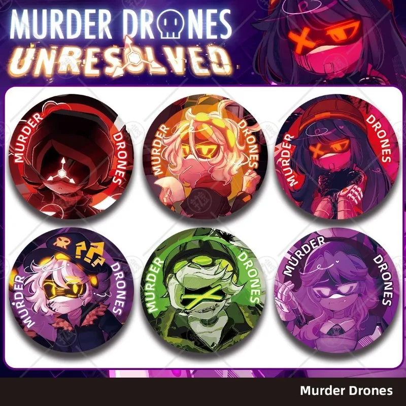 Murder Drones Badge Bouton Décoratif en Métal, Broche et Ornement Suspendu de Collection, Thème Anime Mignon, pour Vêtements