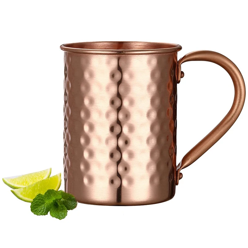 

100% Copper Moscow Mule Mug Durable Coppery Beer Mugs Coffee Mug Milk Cup Pure Copper Bar Cup Drinkware