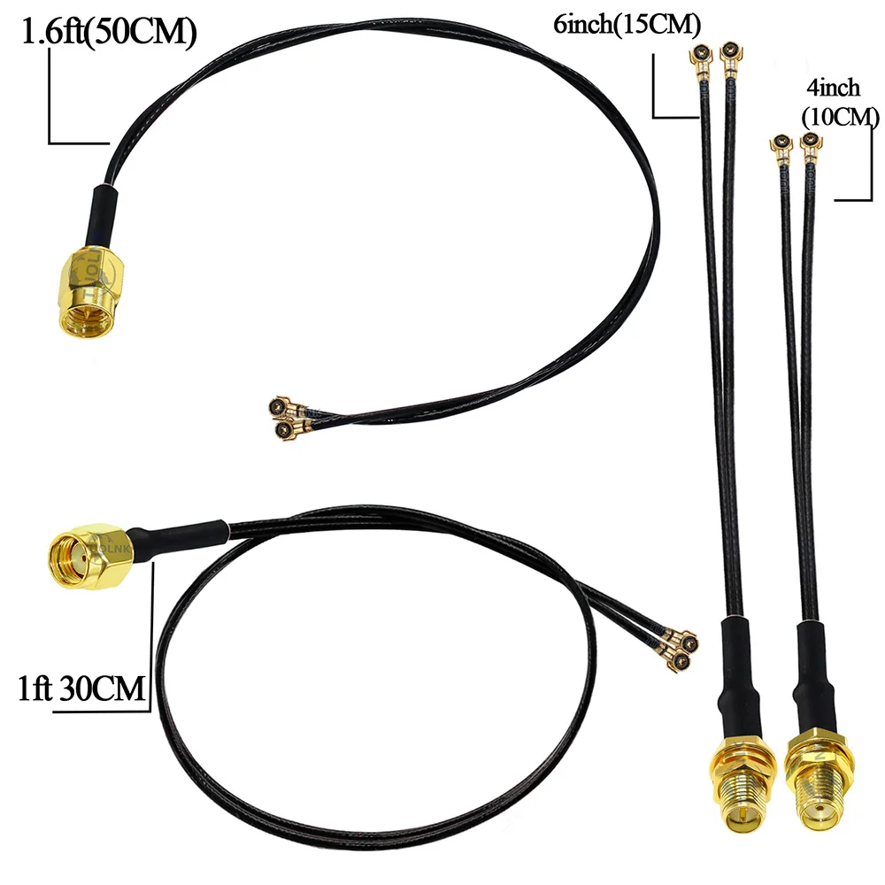 SMA Male/Female to Dual MHF4  Female IPX U.fl Y Type Connector Splitter Combiner RF0.81 Pigtail RF Coax Extension Cable