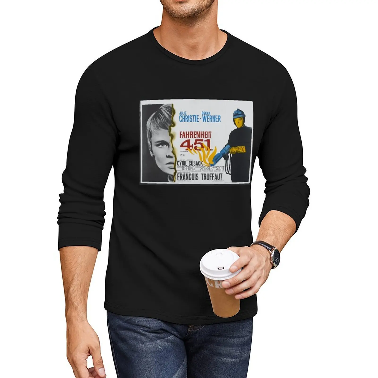 

Fahrenheit 451 vintage Long T-Shirt oversized t shirt black t shirts Oversized t-shirt plus size tops t shirts for men