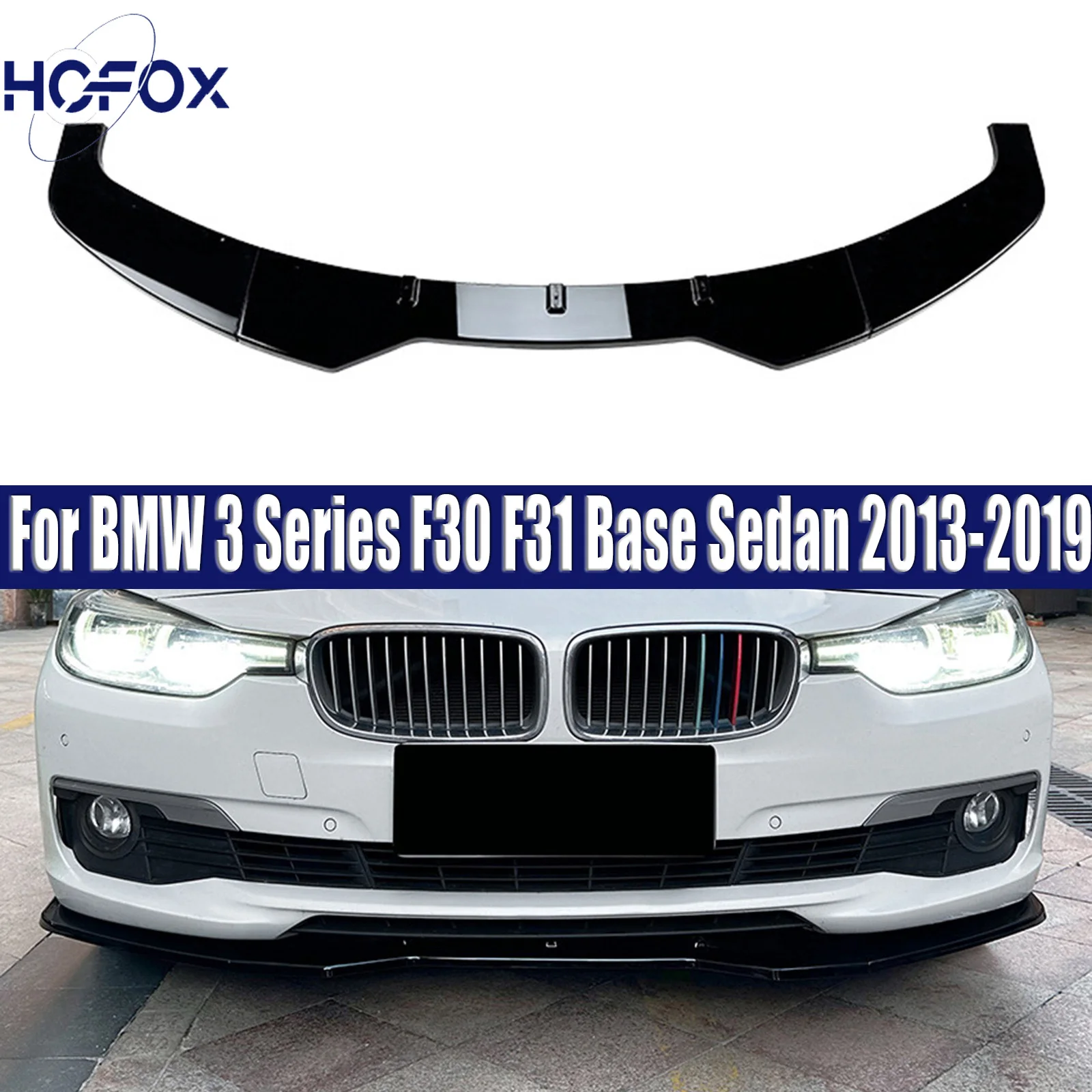 

Front Bumper Spoiler Lip Carbon Fiber Look/Gloss Black Lower Splitter Body Kits For BMW 3 Series F30 F31 Base Sedan 2013-2019