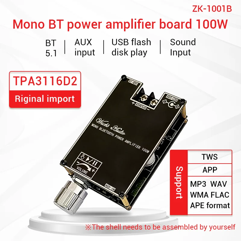 100w Bluetooth 5. 0 tpa3116d2 Mono BT Audio-Leistungs verstärker modul Amp Amplificador Heimkino mit Tws-Modus 1001b