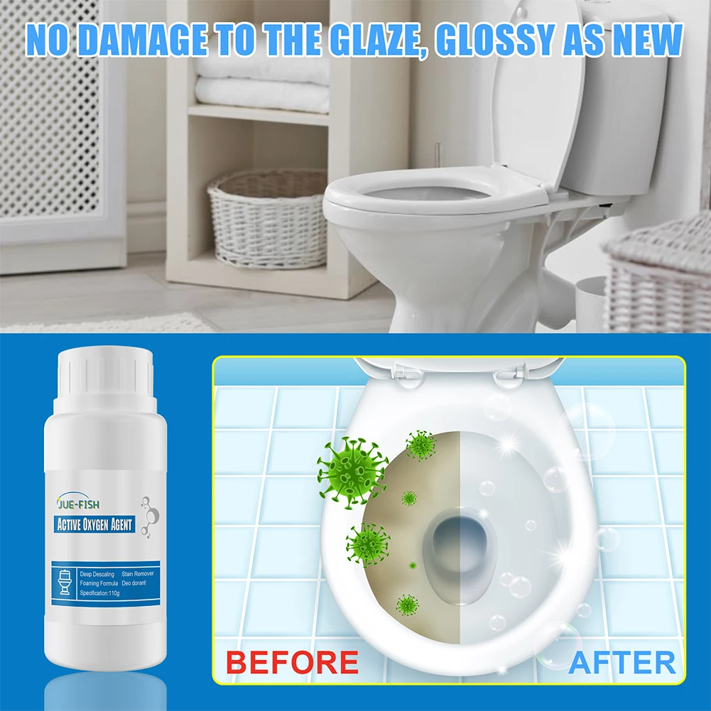 Splash Toilet Powder Versatile Toilet Cleaner Foam Powder Deep Cleaning for Toilet Descaling Decontaminat