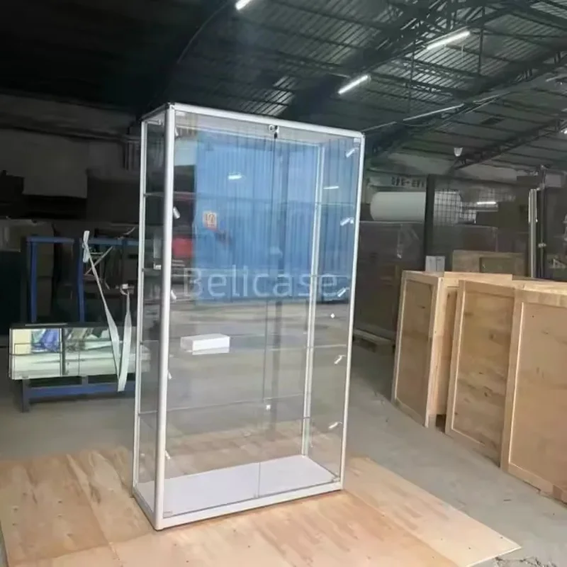 custom.Standard and Customized Full Display Cases Collectibles Aluminum with Led Light Lockable Glass Display Showcas