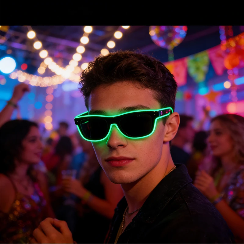 Fluoreszierende Party-Bar-Club-LED-Brille Mechanische Tanz-Performance-Brille Beliebte Leuchtende Brillen Karneval Leuchtende Accessoires – Detail 2