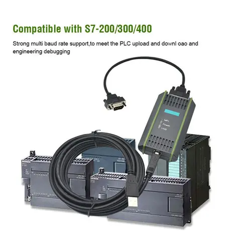 USB MPI Programming Cable Adapter For Siemens S7 200 300 400 PLC RS485 PPI Interface Win7 Driver Industrial Automation Tool