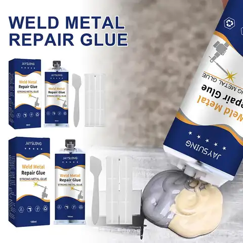 Pasta de reparación de metales de 50/100ml con herramientas, agente de resistencia resistente a la reparación de metales Industrial de alto calor, sellador de pegamento, soldadura C6s0