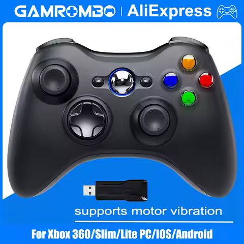 Controller for Xbox 360/Slim PC/Windows 7/8/10 Gamepad 2.4G Wireless Controle Rocker Dual Vibration Joystick Game Control Stick