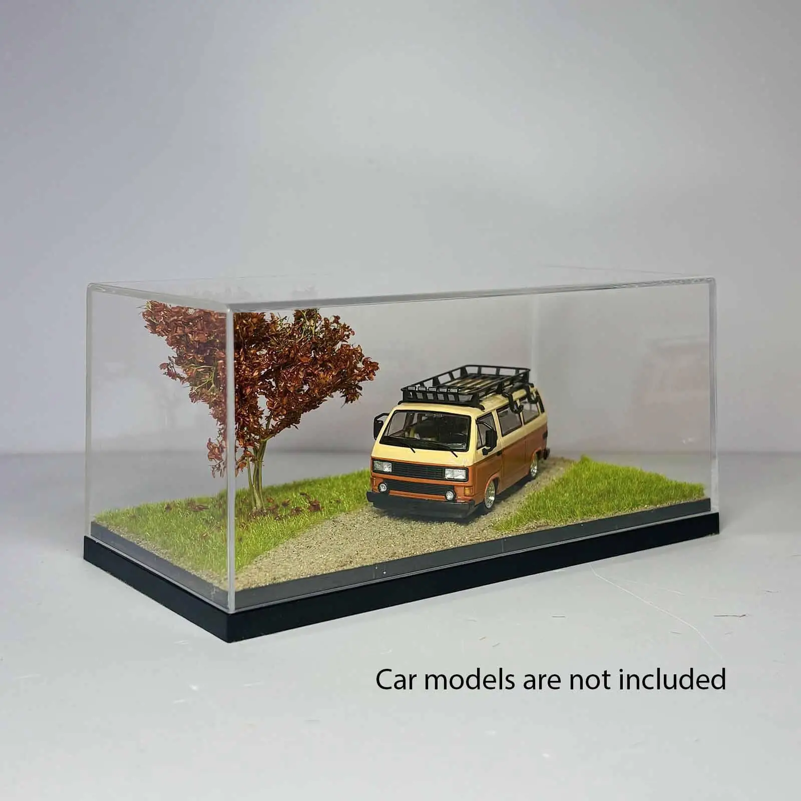 

Диорама-витрина для машинок 1/64, подарочный контейнер с прозрачной крышкой, имитация песчаного пейзажа, диорама-парковка для игрушечных машинок