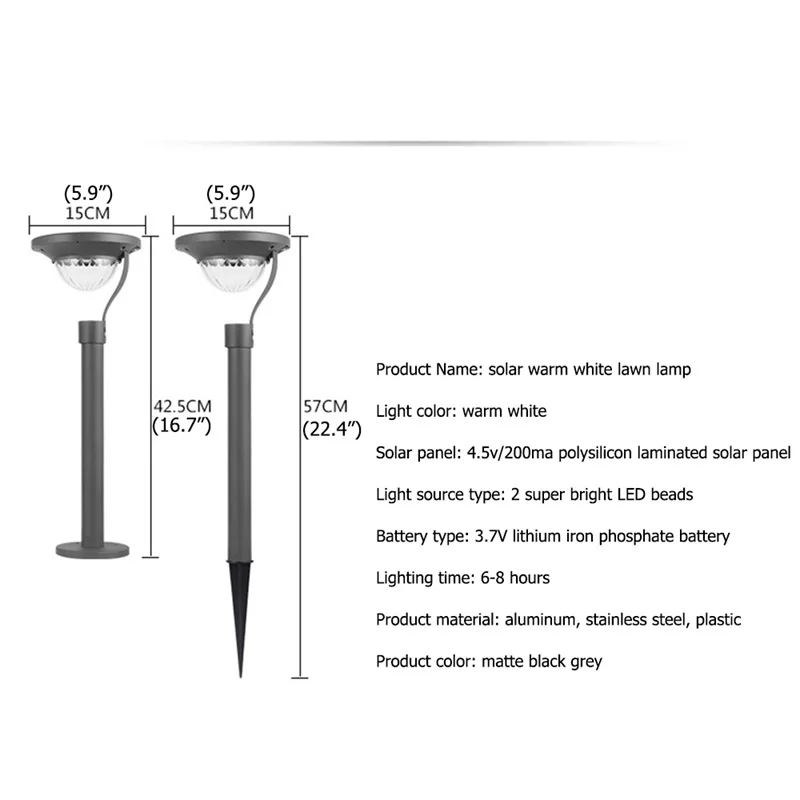 TYLA New Product Solar Lawn Light Outdoor Waterproof Home Garden Villa Garden LED Landscape Light