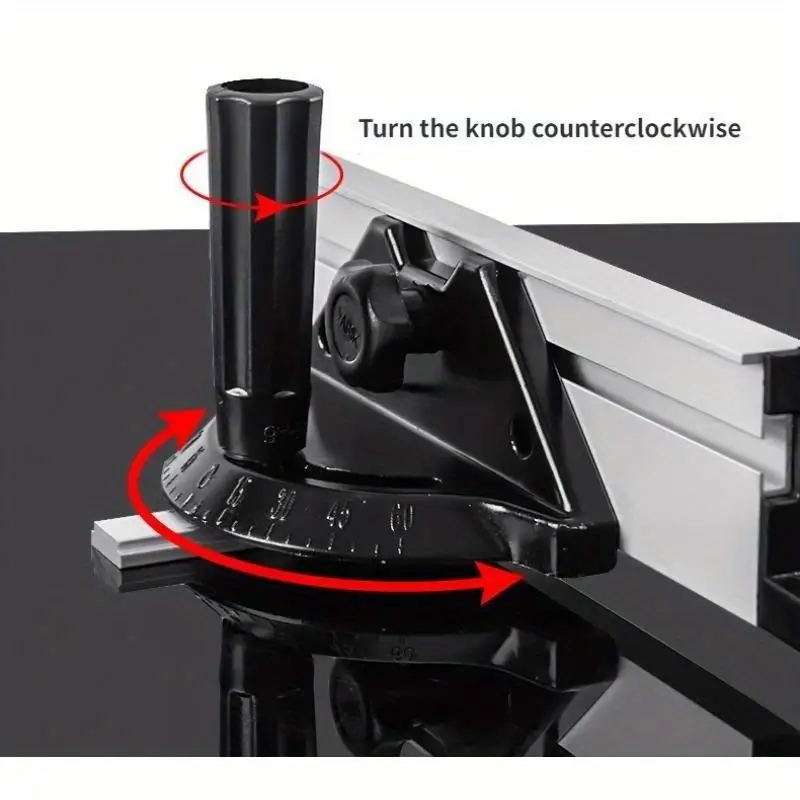 1pc Miter Gauge Aluminum Alloy Miter Fence 60 Degree Angled Ends Table Saw Accessory Router Sled Repetitive Cut Flip Stop view 3