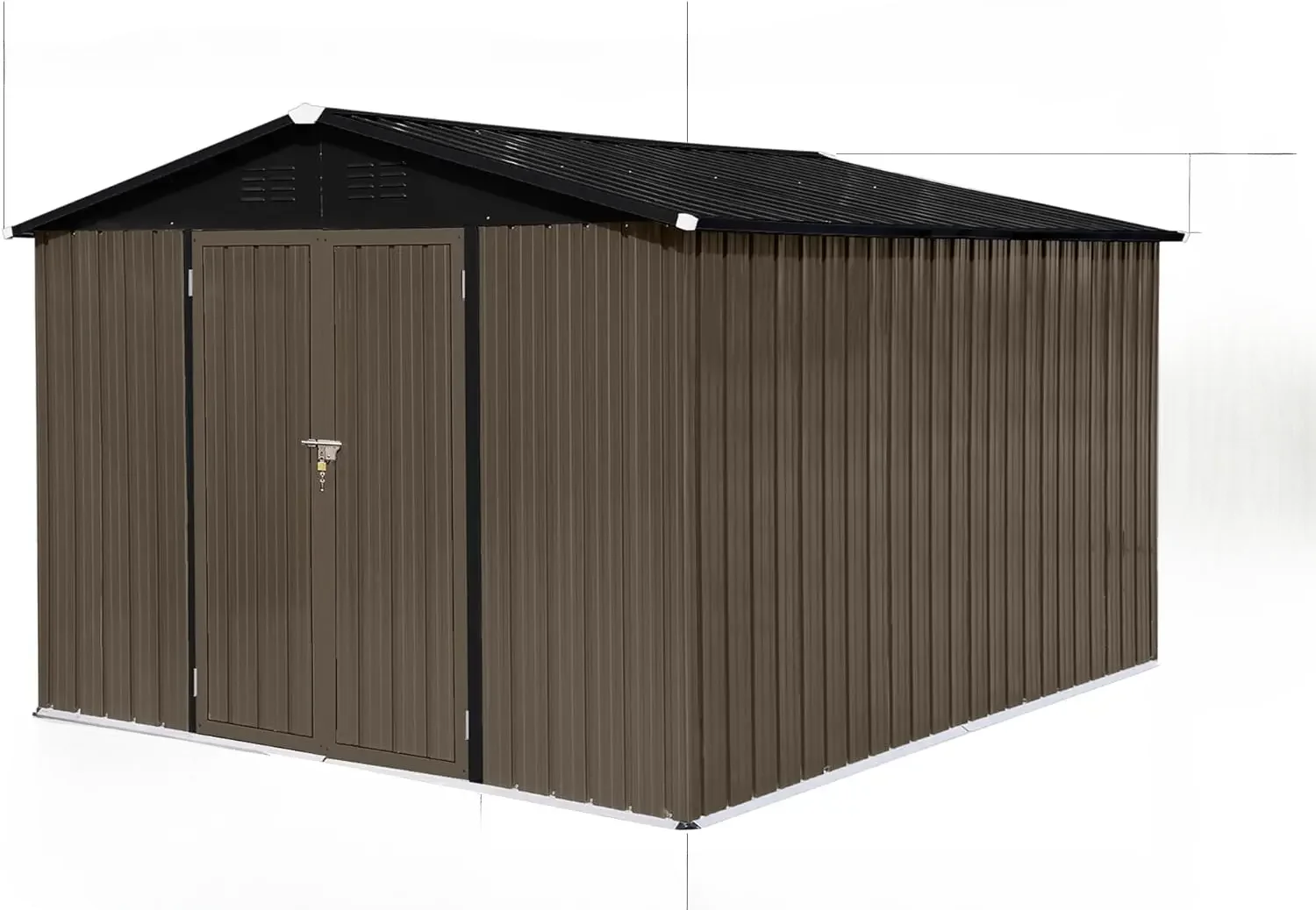 10x8ft Metal Outdoor Storage Shed, Large Heavy Duty Tool Sheds with Doors & Air Vent for Backyard Patio Lawn