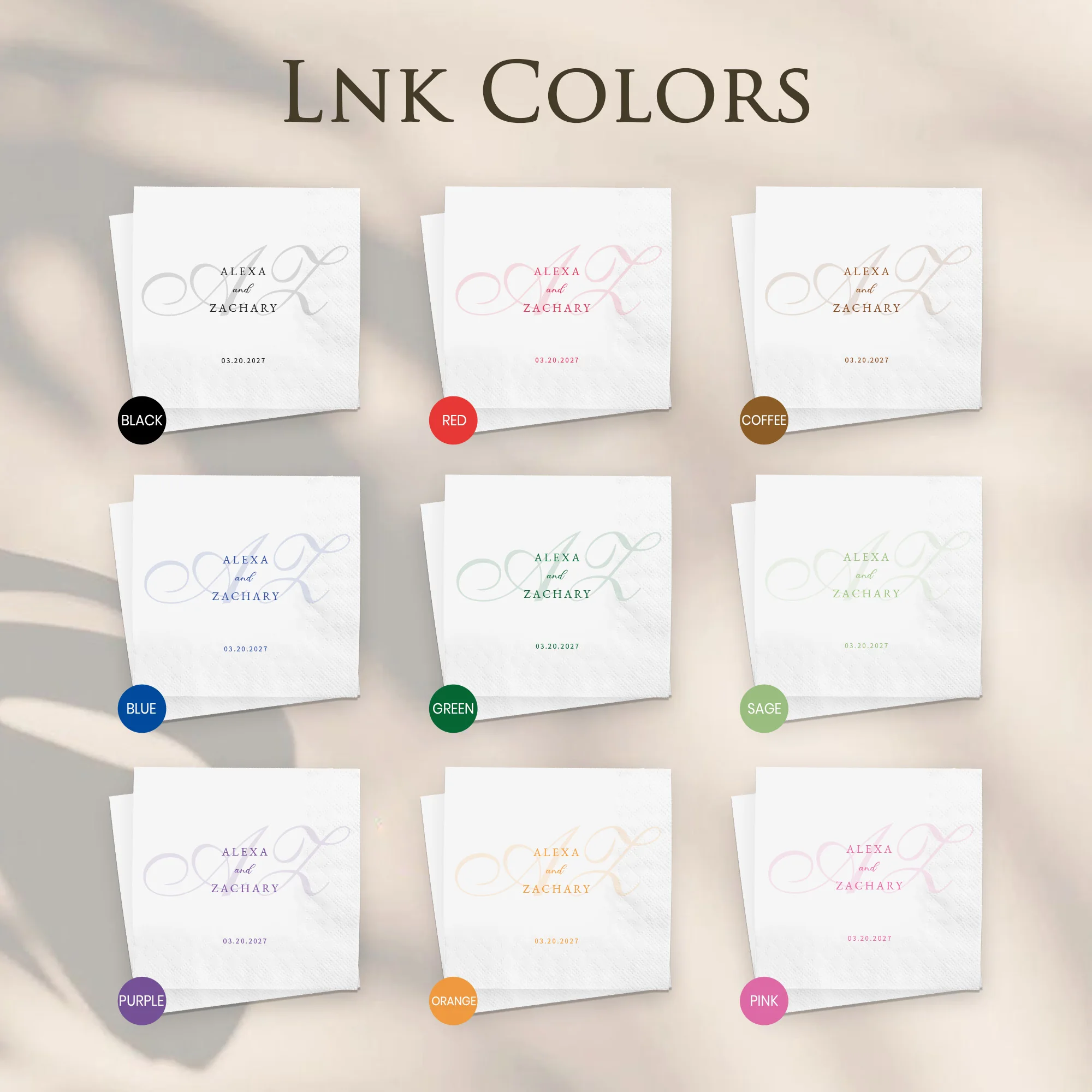 Personalisierte Servietten, 3-lagige, individuell gestaltete Cocktail-Servietten, Partydekoration, Einweg-Papierservietten für Hochzeiten, Brautpartys und Jubiläen. – Detail 3