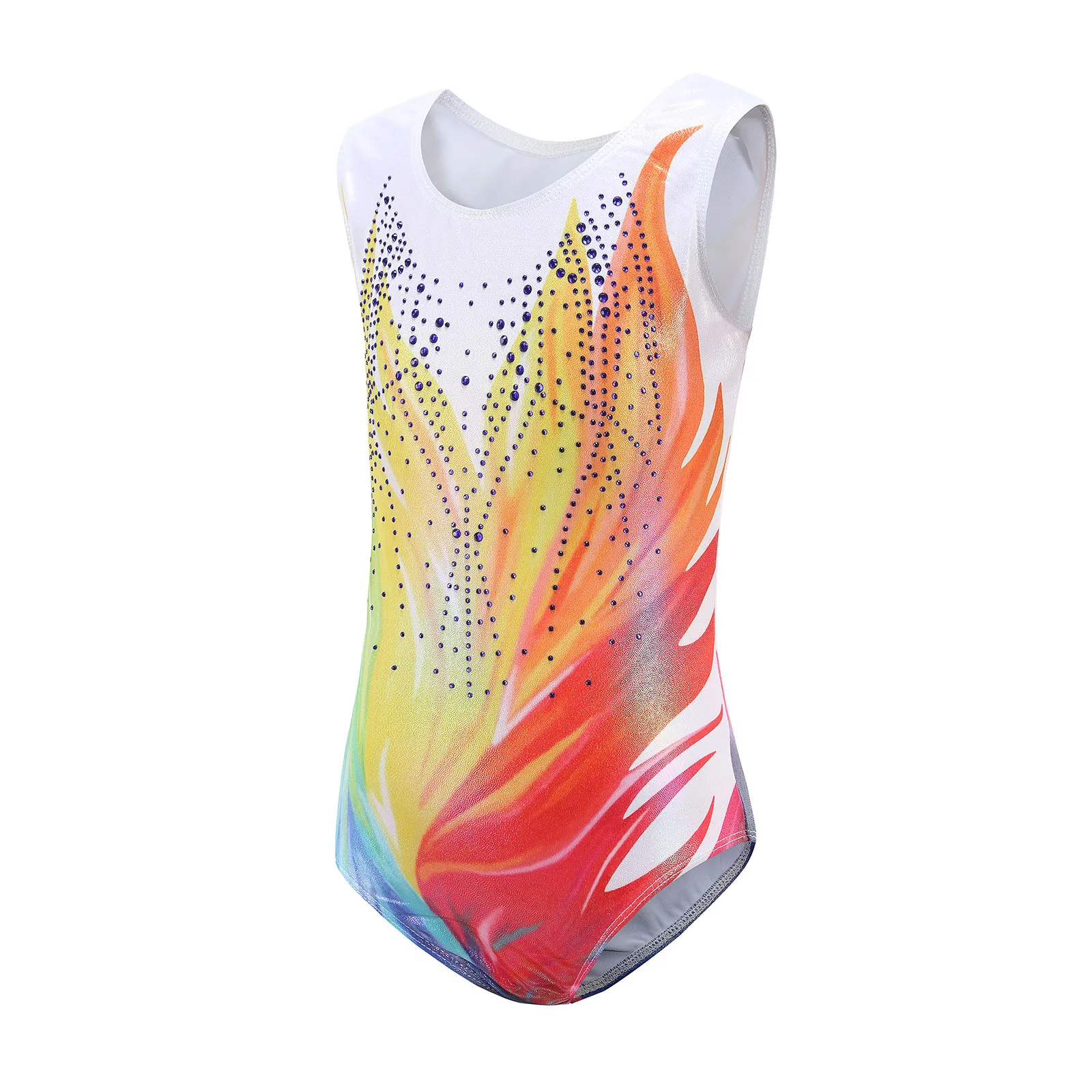 Girls Gymnastics Suit Sleeveless Ballet Jerseys Bodysuit Kids Artistic Gymnastics Leotards Performance Costume Classic Dancewear